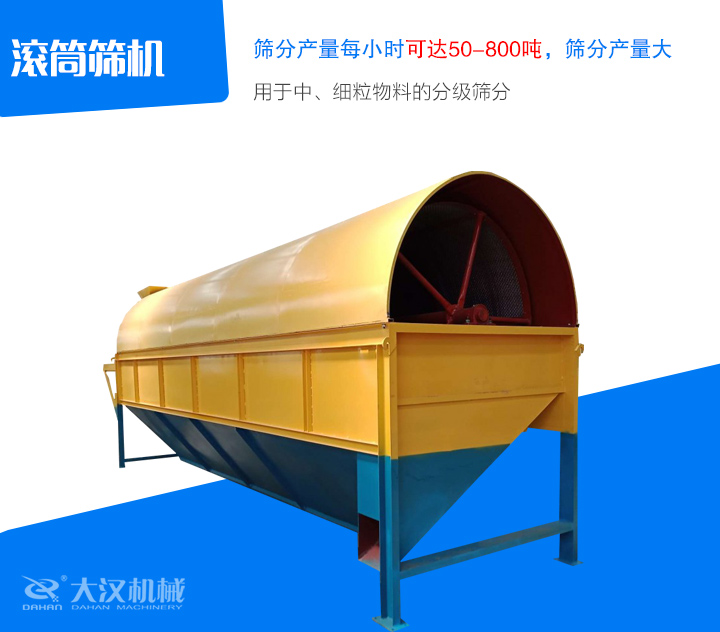 滾筒篩機(jī)用于中、細(xì)粒物料的分級(jí)篩分